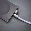 Intenso USB-C įkrovimo dirželis telefonui su laidu 60W greitas įkrovimas reguliuojamas ilgis 1,65m nailonas violetinis