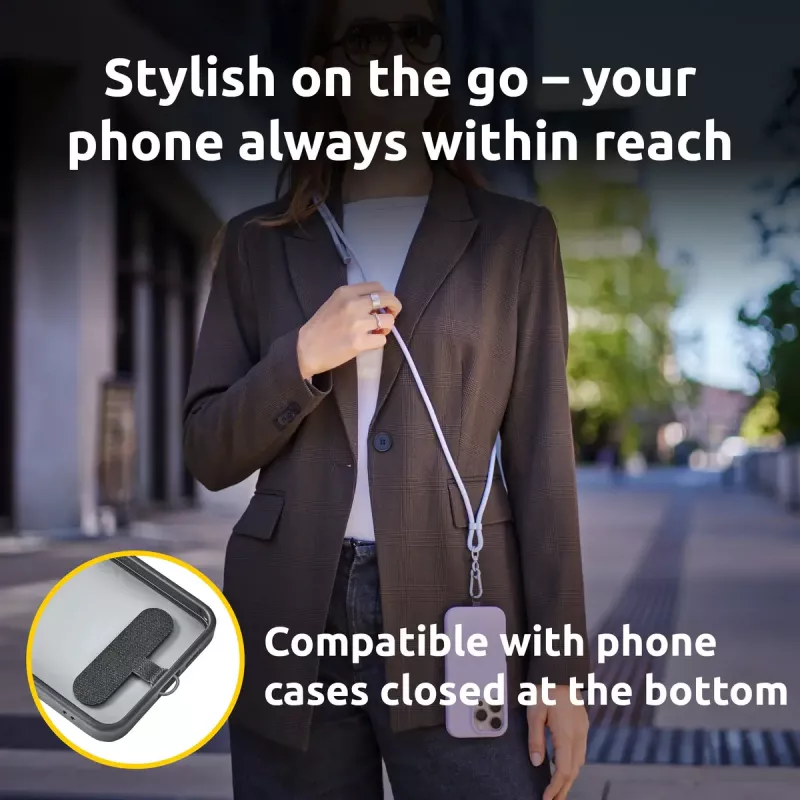 Intenso USB-C įkrovimo dirželis telefonui su laidu 60W greitas įkrovimas reguliuojamas ilgis 1,65m nailonas violetinis