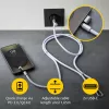 Intenso USB-C įkrovimo dirželis telefonui su laidu 60W greitas įkrovimas reguliuojamas ilgis 1,65m nailonas violetinis