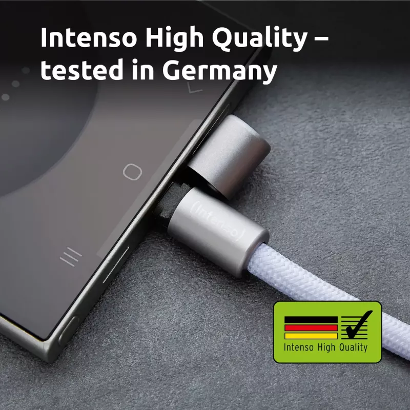 Intenso USB-C įkrovimo dirželis telefonui su laidu 60W greitas įkrovimas reguliuojamas ilgis 1,65m nailonas violetinis