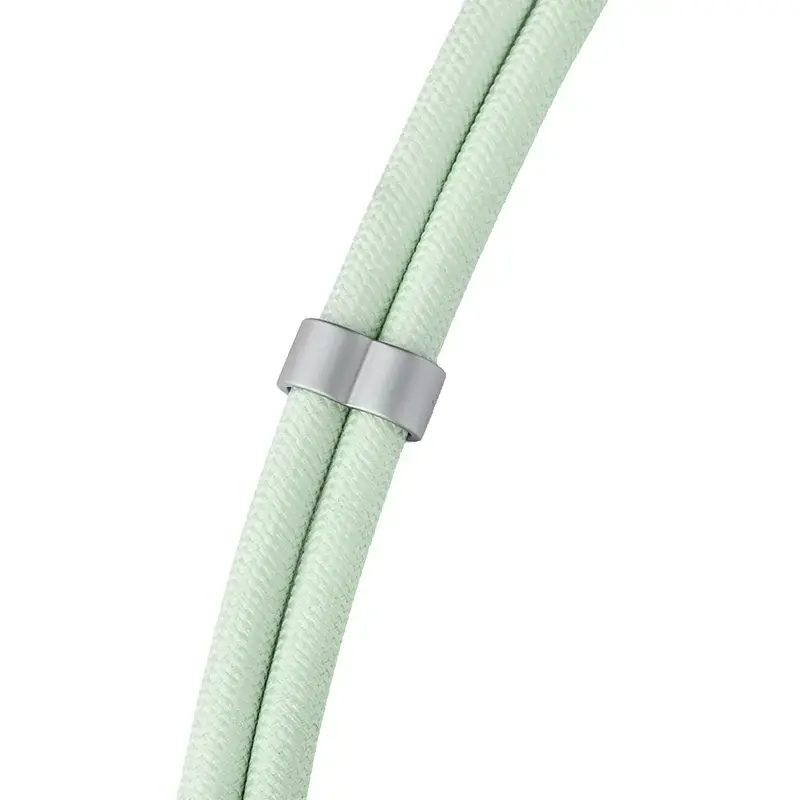 Intenso USB-C įkrovimo dirželis telefonui su laidu 60W greitas įkrovimas, reguliuojamas ilgis 1,65m, nailonas, žalia