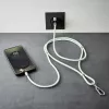 Intenso USB-C įkrovimo dirželis telefonui su laidu 60W greitas įkrovimas, reguliuojamas ilgis 1,65m, nailonas, žalia