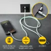 Intenso USB-C įkrovimo dirželis telefonui su laidu 60W greitas įkrovimas, reguliuojamas ilgis 1,65m, nailonas, žalia