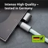Intenso USB-C įkrovimo dirželis telefonui su laidu 60W greitas įkrovimas, reguliuojamas ilgis 1,65m, nailonas, žalia