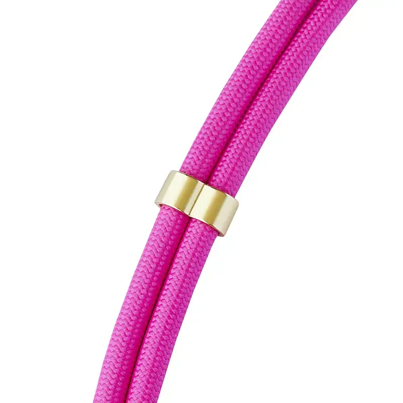 Intenso USB-C krovimo dirželis telefonui neoninė rožinė 60W greitasis krovimas reguliuojamas ilgis 1,65 m nailonas
