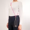 Intenso USB-C krovimo dirželis telefonui neoninė rožinė 60W greitasis krovimas reguliuojamas ilgis 1,65 m nailonas