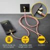 Intenso USB-C pakabinamas telefono laidinis dirželis 60W greitasis įkrovimas reguliuojamas ilgis 1,65m nailonas įvairiaspalvis