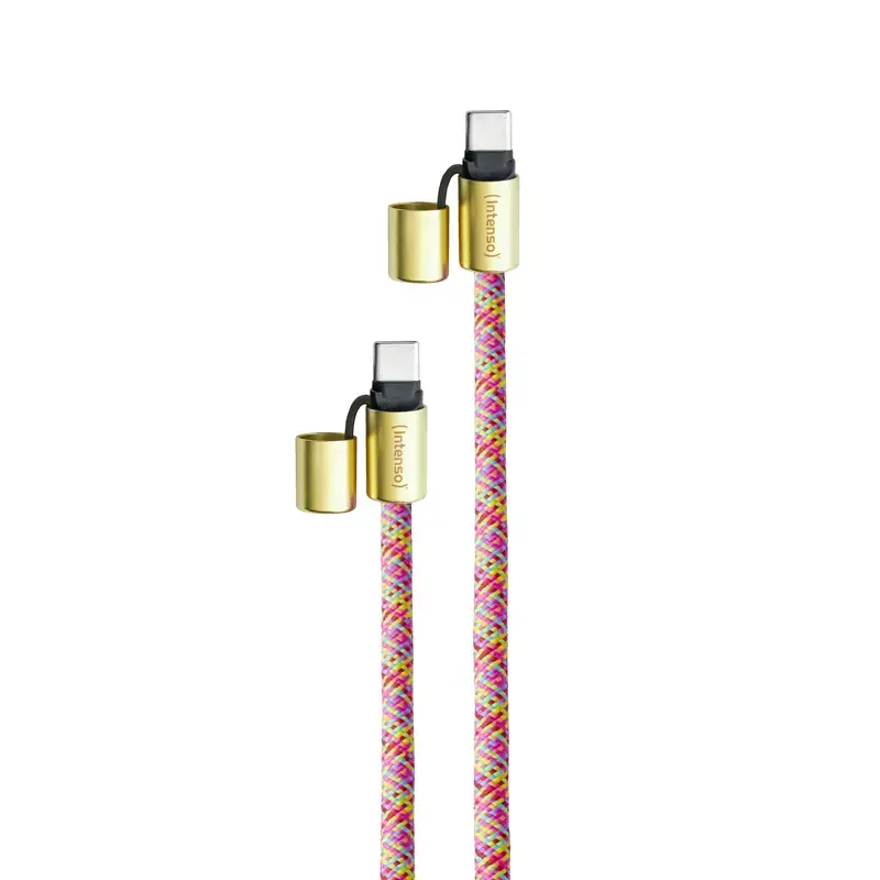 Intenso USB-C pakabinamas telefono laidinis dirželis 60W greitasis įkrovimas reguliuojamas ilgis 1,65m nailonas įvairiaspalvis