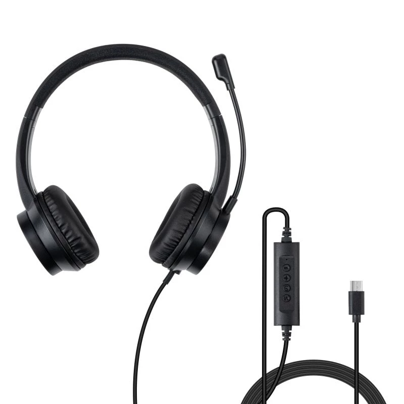 Ausinės Lindy USB-C biuro ausinės laidinės 20-20000 Hz 1,95 m juodos