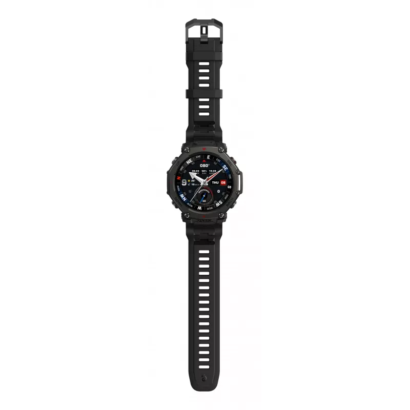 Amazfit T-Rex 3 Pro 3,81 cm (1,5 colio) AMOLED 48 mm Skaitmeninis 480 x 480 pikselių Liečiamas ekranas Juodas „Wi-Fi“ GPS (palydovinis)