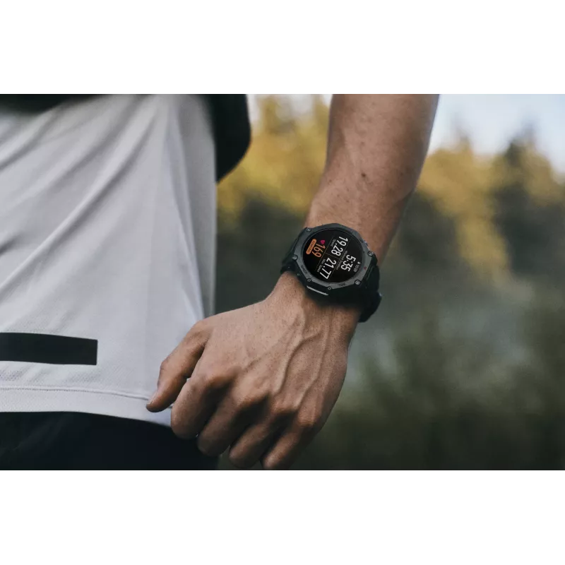 Amazfit T-Rex 3 Pro 3,81 cm (1,5 colio) AMOLED 48 mm Skaitmeninis 480 x 480 pikselių Liečiamas ekranas Juodas „Wi-Fi“ GPS (palydovinis)