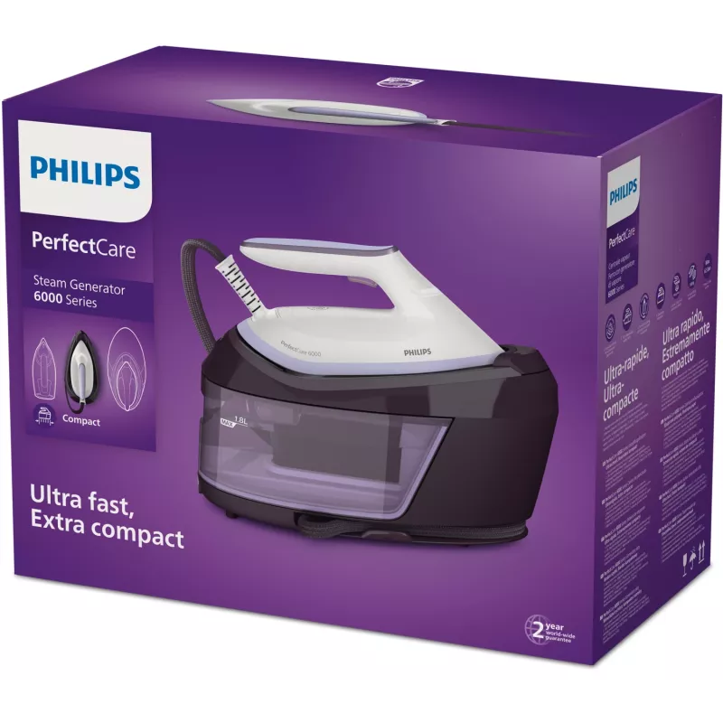 Lyginimo stotis Philips PSG6024/30 — 2400 W, 500 g/min garo stiprintuvas, 1,8 L bakelis, SteamGlide Plus padas
