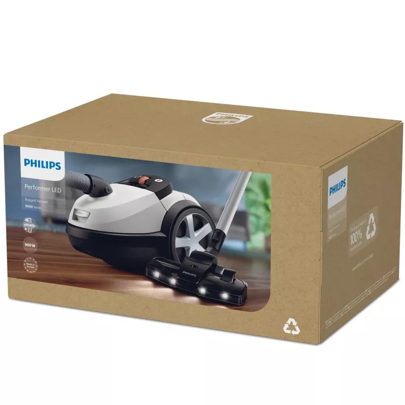 Cikloninis dulkių siurblys Philips 8000 serijos XD8142/12 — 900 W, 4 L maišas, HEPA, 12 m spindulys
