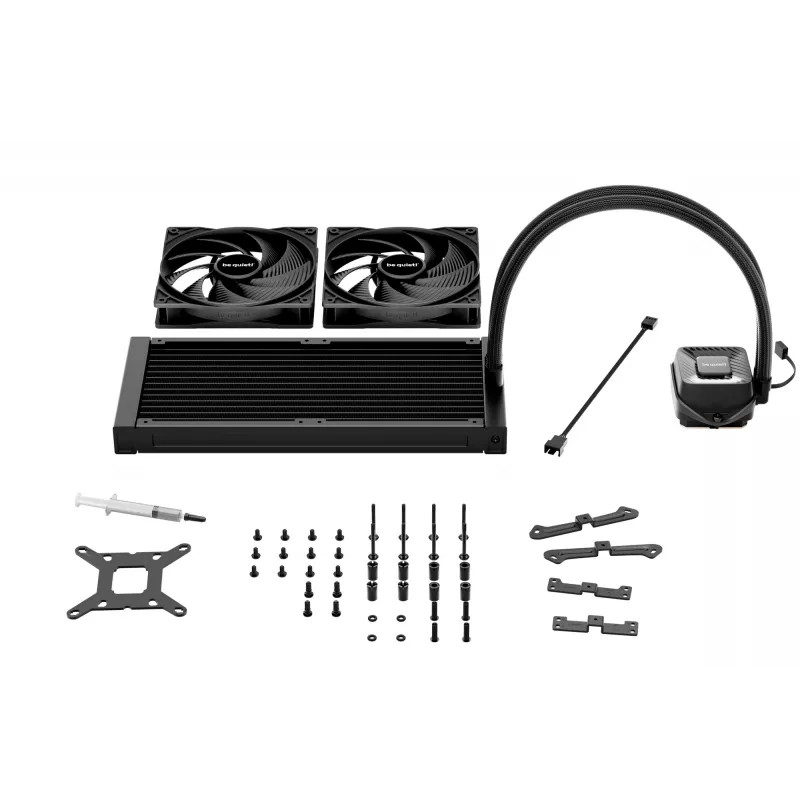 Viso viename skystas aušintuvas be quiet! PURE LOOP 3 — 140 mm ventiliatorius, juodas, tinka LGA 1150/1151/1155/1200/1700 ir AM4/AM5