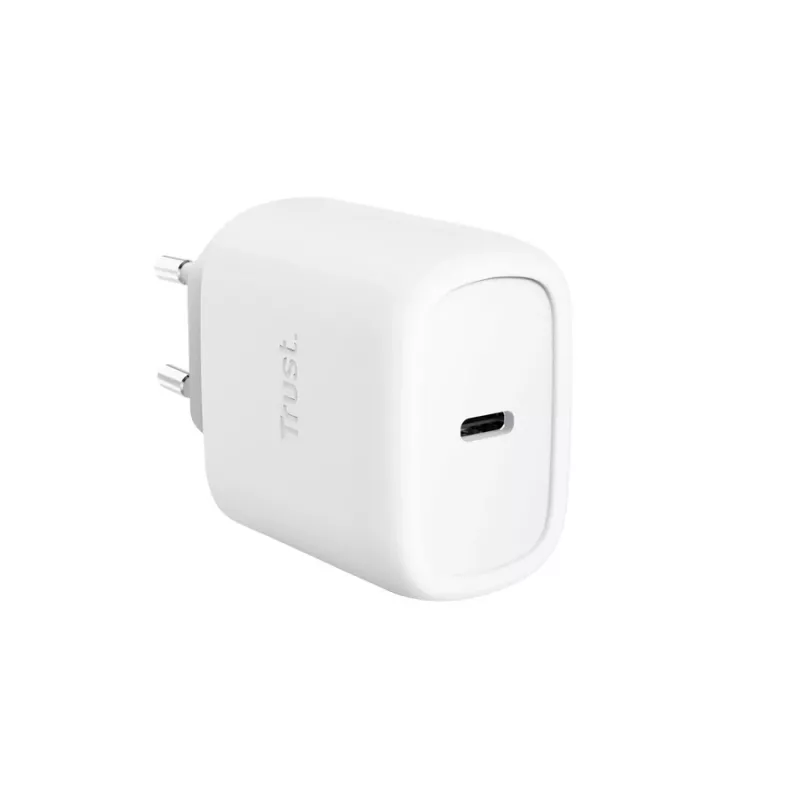 TRUST Maxo 45W USB-C GaN įkroviklis, 45 W, USB-C išvestis, 20 V maks., 2 m laidas, baltas