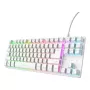 Mechaninė žaidimų klaviatūra TRUST GXT 833W Thado TKL – USB, QWERTY US, RGB, balta, 87 klavišų