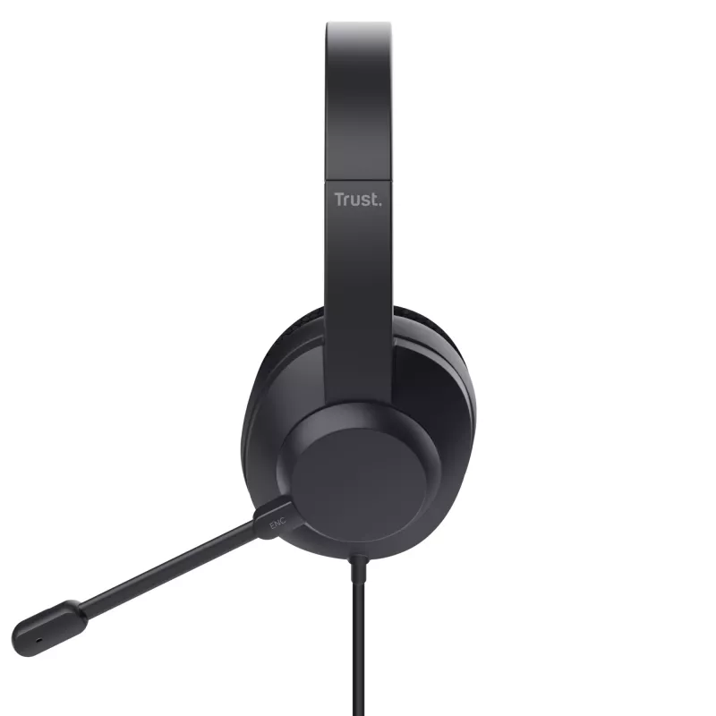 Trust Ayda Max ausinės laidinės antausinės skambučiams / muzikai USB-C / USB-A juodos