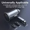 Automobilinis kroviklis Vention dviejų prievadų USB A+C (18/20) pilkas mini stiliaus aliuminio lydinys