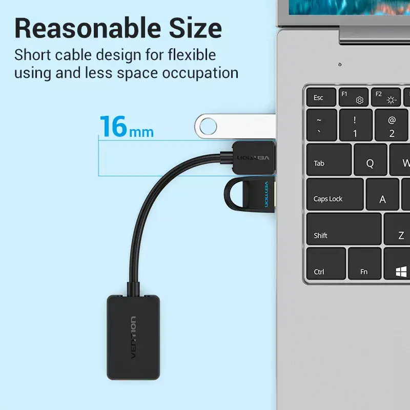 Vention 2 prievadų išorinė USB garso plokštė 0,15 m juoda 2.1 kanalai 16 bitų