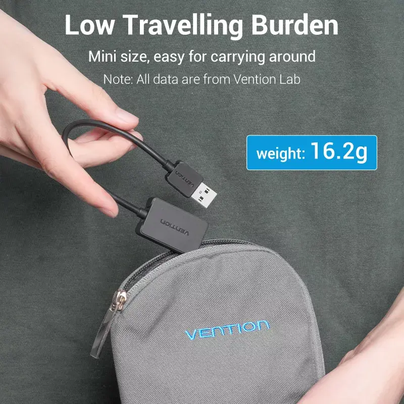 Vention 2 prievadų išorinė USB garso plokštė 0,15 m juoda 2.1 kanalai 16 bitų