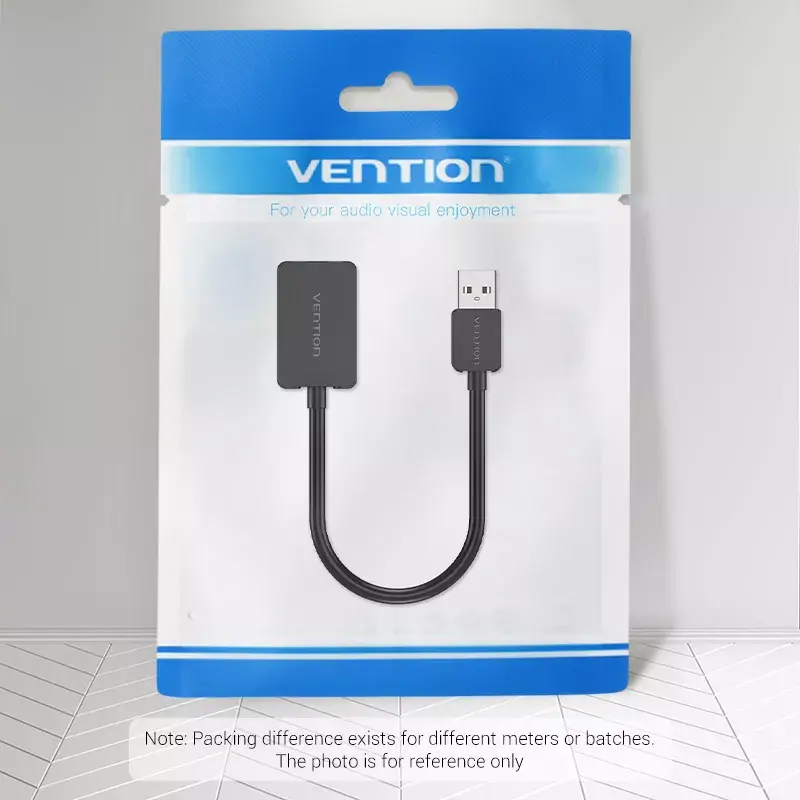 Vention 2 prievadų išorinė USB garso plokštė 0,15 m juoda 2.1 kanalai 16 bitų
