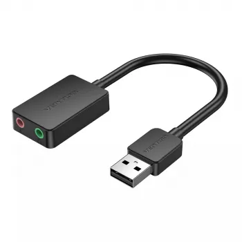 Vention 2 prievadų išorinė USB garso plokštė 0,15 m juoda 2.1 kanalai 16 bitų