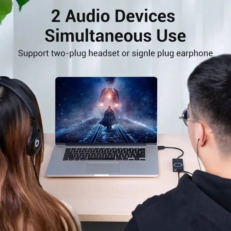 Vention USB 2.0 išorinis stereo garso adapteris su garsumo valdymu 0,15 m juodas ABS