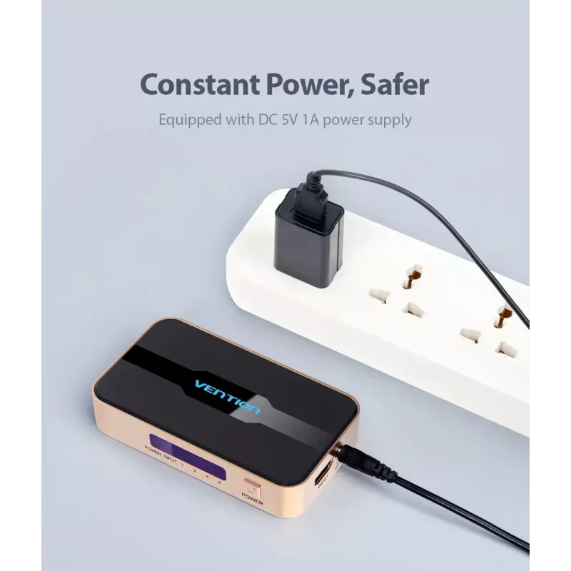 HDMI skirstytuvas Vention 1 į 4 4K@30Hz auksinis aliuminio lydinys
