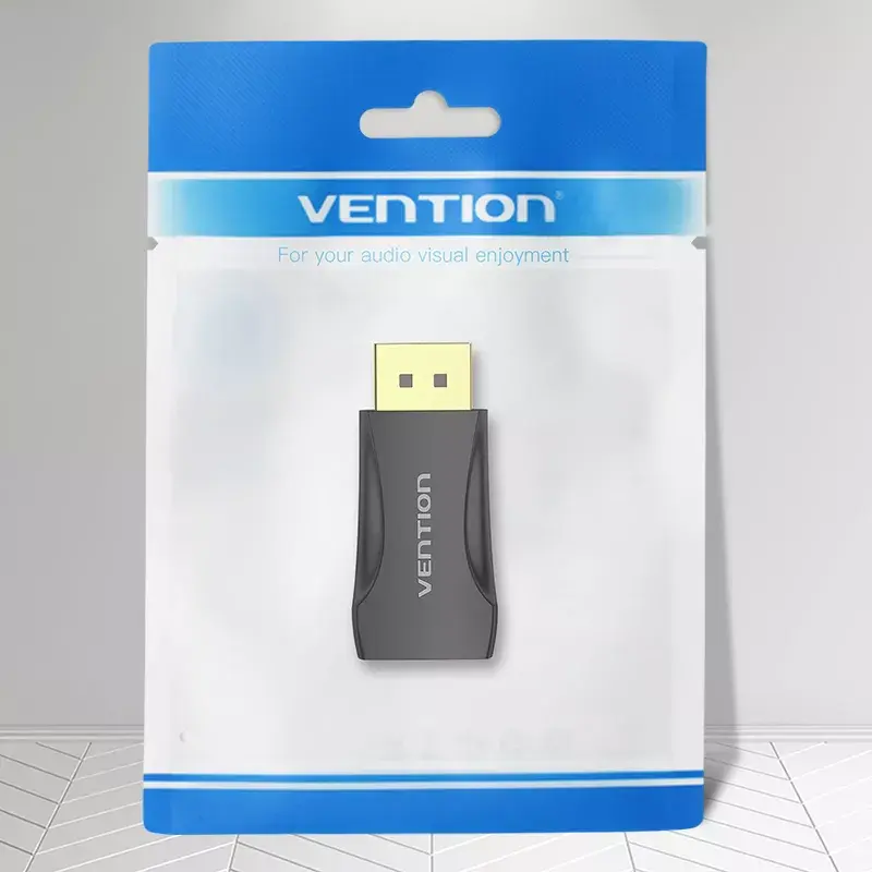 DisplayPort į HDMI adapteris Vention HBOB0, DisplayPort kištukas į HDMI lizdą, juodas, auksuoti kontaktai