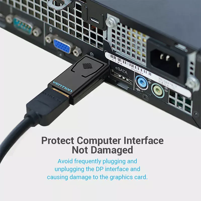 Vention HBKB0 DisplayPort į HDMI adapteris — DP kištukas į HDMI lizdą, juodas, auksuoti kontaktai
