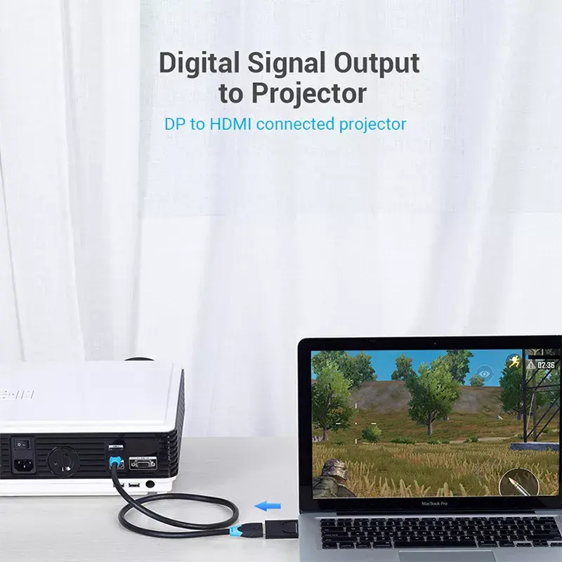 Vention HBKB0 DisplayPort į HDMI adapteris — DP kištukas į HDMI lizdą, juodas, auksuoti kontaktai