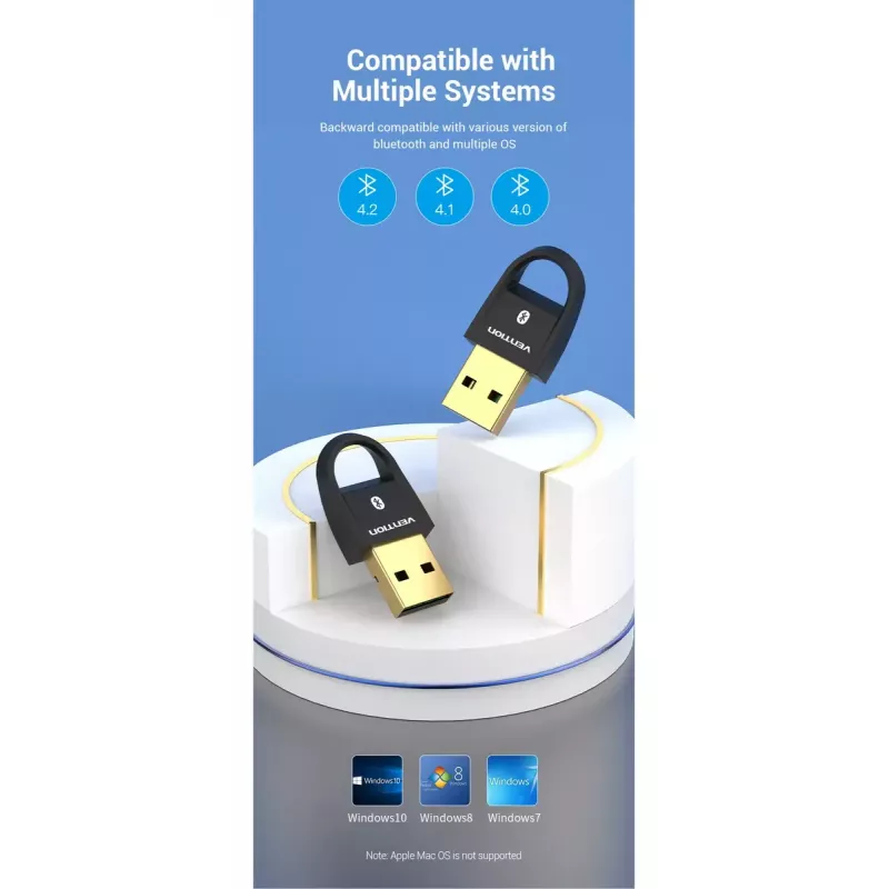 USB Bluetooth 5.0 adapteris Vention CDSB0 juodas
