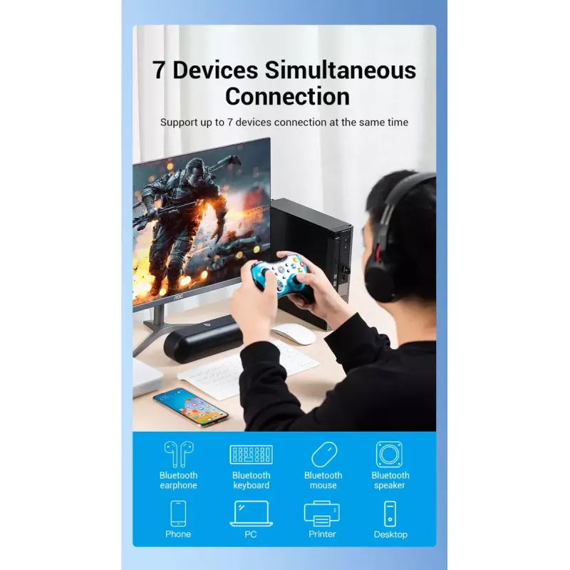 USB Bluetooth 5.0 adapteris Vention CDSB0 juodas