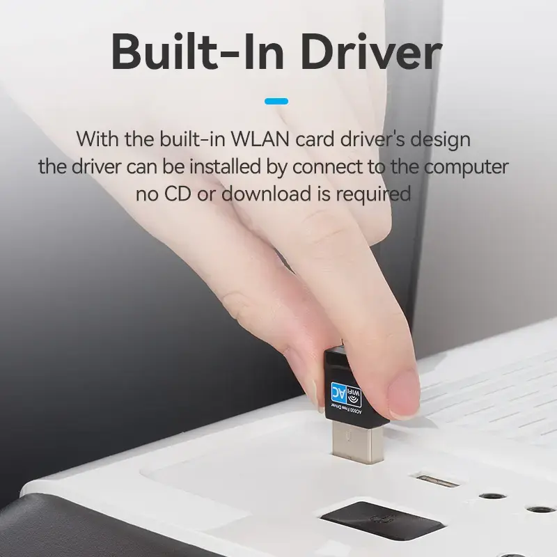 Vention KDSB0 USB Wi-Fi adapteris, dviejų dažnių (2,4G/5G)