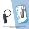 USB 2.0 3 prievadų šakotuvas su Ethernet adapteriu Vention, 100M, juodas