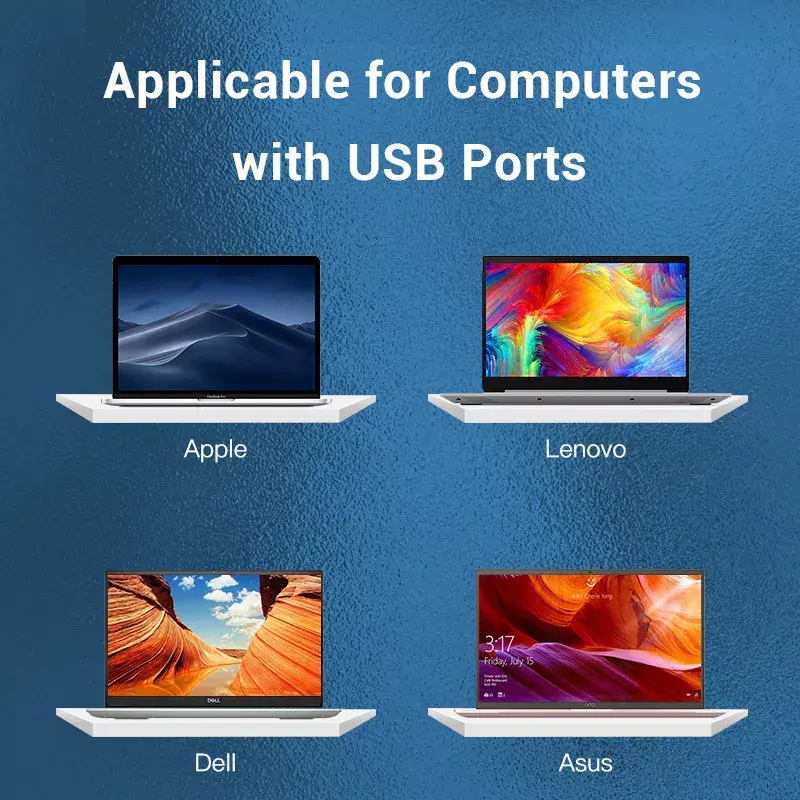 USB 2.0 3 prievadų šakotuvas su Ethernet adapteriu Vention, 100M, juodas