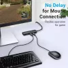 USB 2.0 3 prievadų šakotuvas su Ethernet adapteriu Vention, 100M, juodas