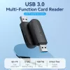 Vention 2-in-1 USB 3.2 Gen 1 (USB 3.0) kortelių skaitytuvas – SD ir MicroSD, juodas, kompaktiškas