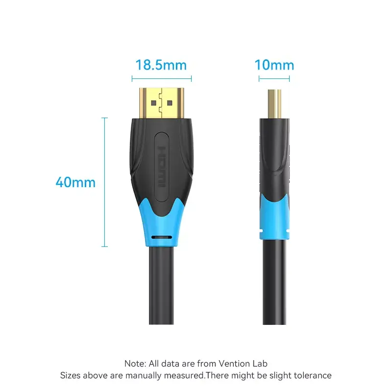 HDMI kabelis Vention 1M Juodas 18 Gbit/s 2.0