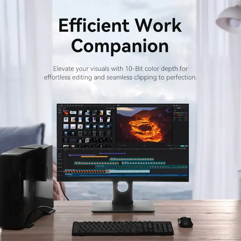 Vention DisplayPort laidas 1,5 m, vyriškas-į-vyrišką, 4K HD, juodas, 6 mm skersmuo