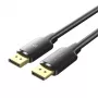 Vention DisplayPort laidas 1,5 m, vyriškas-į-vyrišką, 4K HD, juodas, 6 mm skersmuo