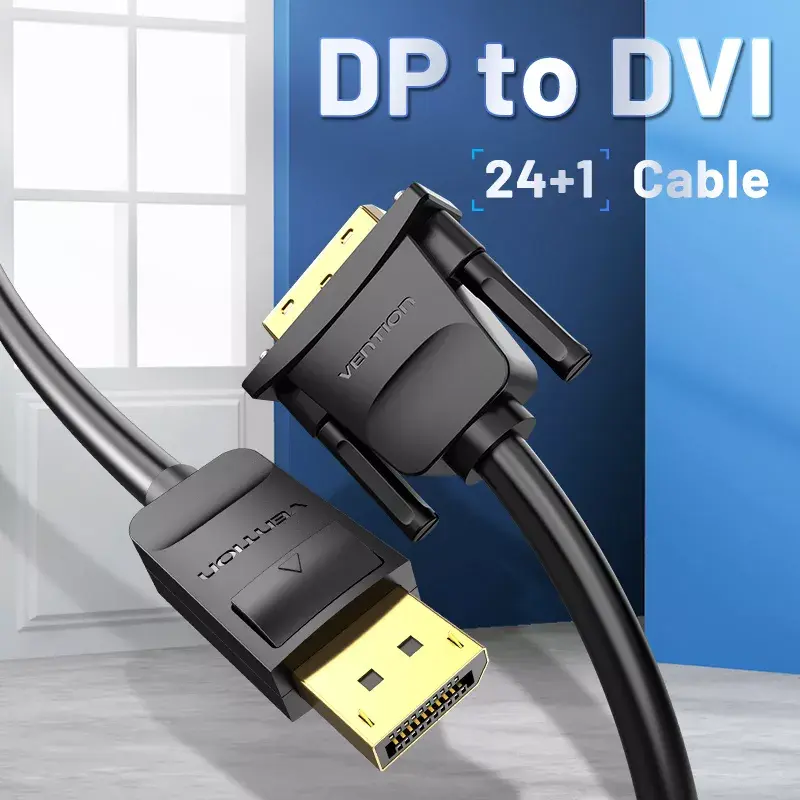 Vention HAFBH DisplayPort į DVI laidas, 1 m, juodas