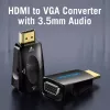 Vention AIDB0 HDMI į VGA keitiklis, 3,5 mm garso jungtis