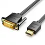 Vention HDMI į DVI laidas 1M juodas HDMI A tipas DVI-D