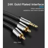 Garso kabelis Vention 3.5mm kištukas į 2×RCA kištukus, 1,5 m, aliuminis/juodas