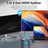 Vention 2-Port Bi-Directional 8K HDMI Switcher AKPH0, HDMI 2.1, 7680×4320@60Hz, USB-C maitinimas, aliuminis, pilka