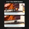 Vention 2-Port Bi-Directional 8K HDMI Switcher AKPH0, HDMI 2.1, 7680×4320@60Hz, USB-C maitinimas, aliuminis, pilka