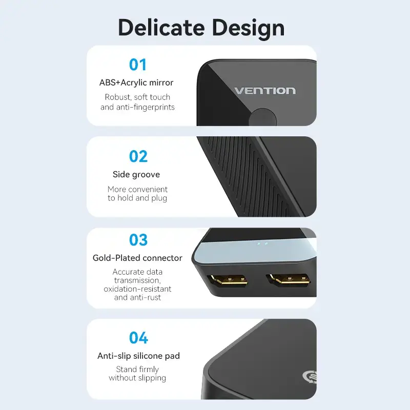 HDMI 2 prievadų dvipusis 4K jungiklis Vention AKOB0