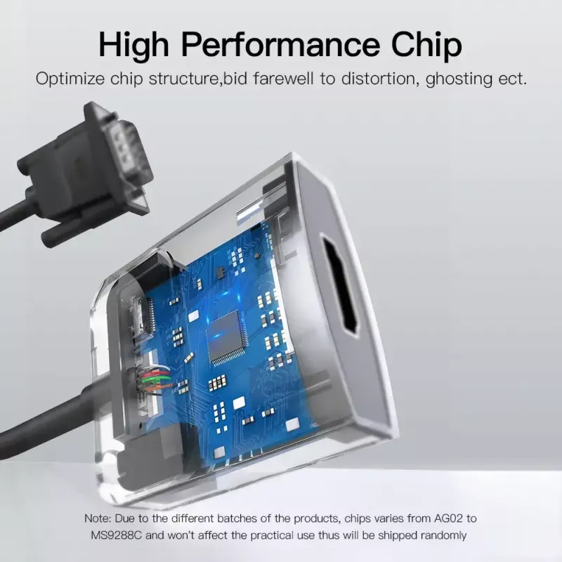 VGA į HDMI keitiklis Vention 0,15 m Juodas VGA HDMI Micro USB Garsas