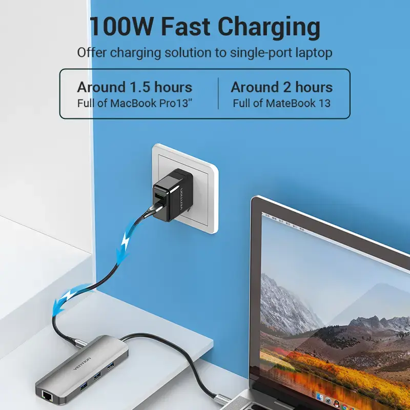 Vention TOLHB USB-C šakotuvas, 0,15 m